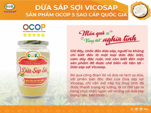 DỪA SÁP SỢI VICOSAP - SẢN PHẨM  OCOP 5 SAO CẤP QUỐC GIA