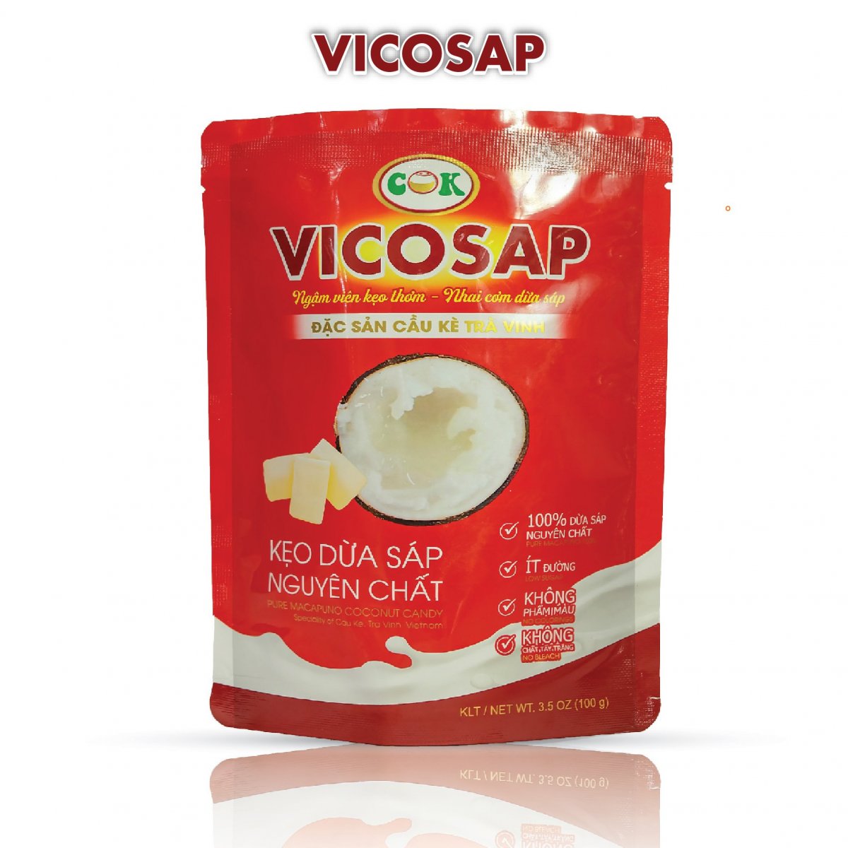 Kẹo Dừa Sáp Vicosap Vị Nguyên Chất