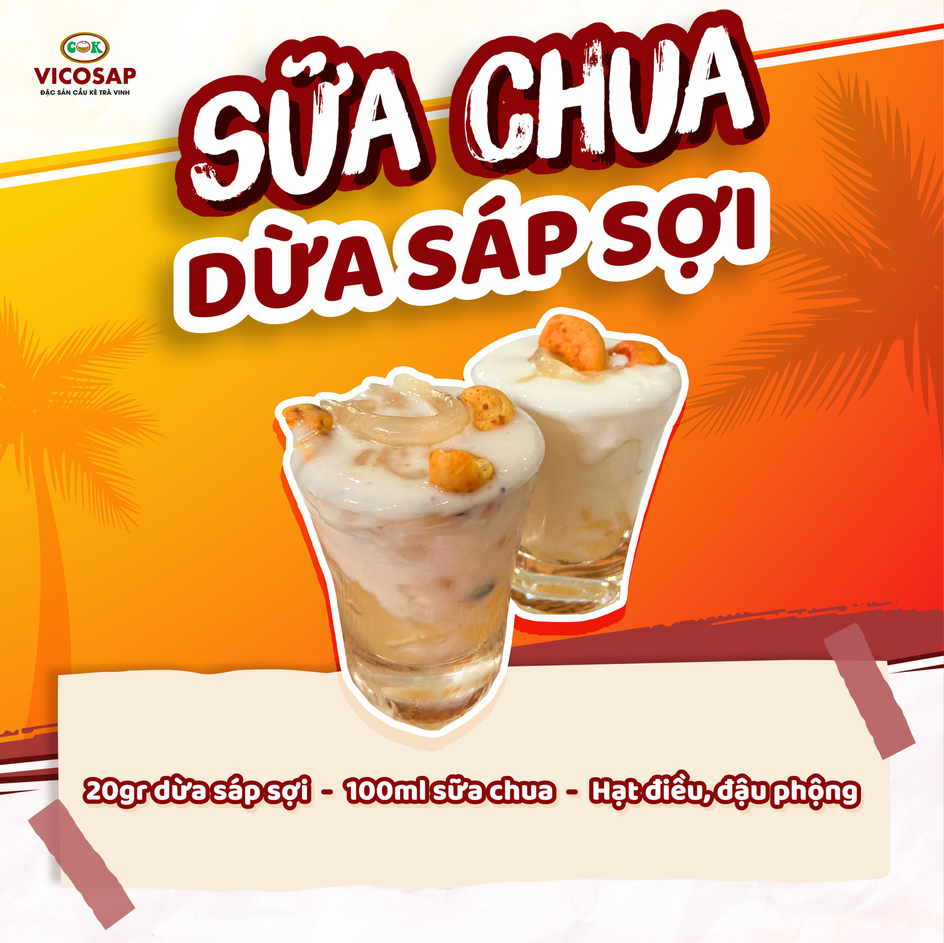 [OCOP 5 SAO] Dừa sáp sợi Vicosap 220ml