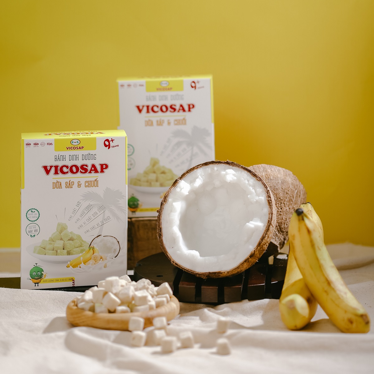 Bánh dinh dưỡng Vicosap - Dừa Sáp & Chuối [18g]