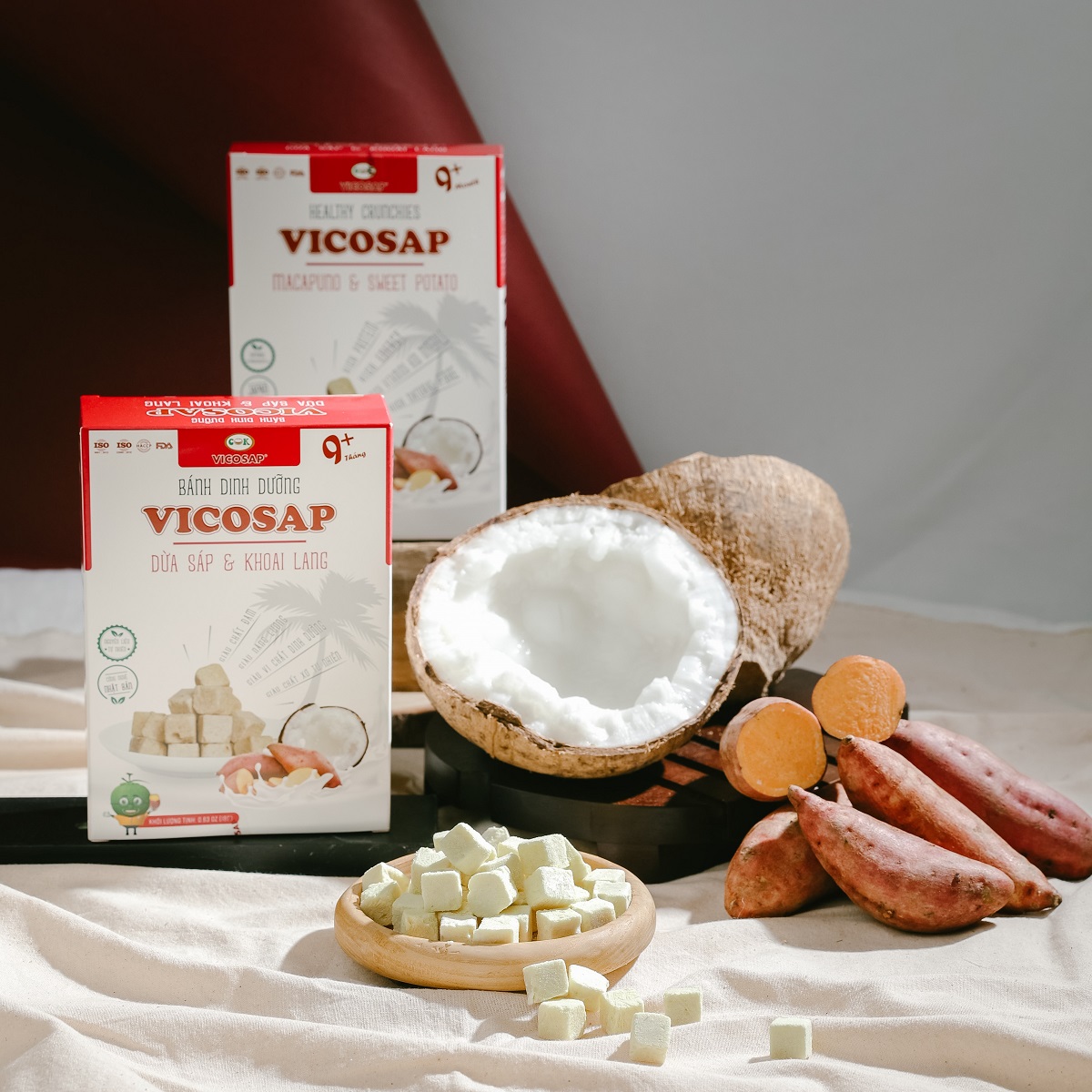 Bánh dinh dưỡng Vicosap - Dừa Sáp & Khoai Lang [18g]